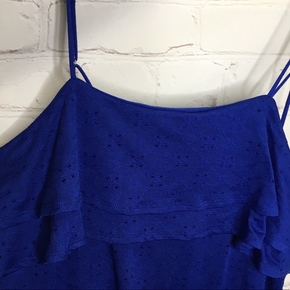 Harlowe & Graham Blue Eyelet Flutter Cami Top Size XS - Picture 6 of 12